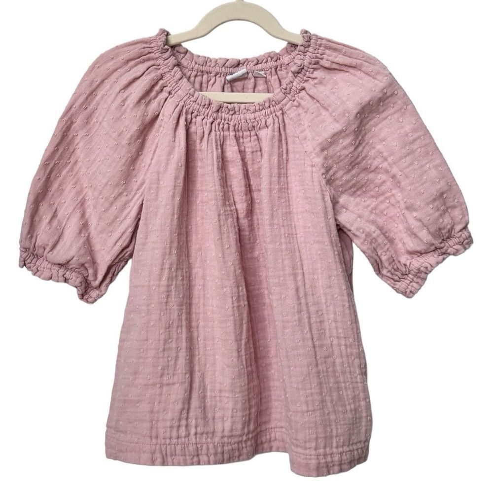 Gap Kids Pink Short Sleeve 100% Cotton Clip Dot Shirt. Youth Medium. 8-9. 8. 9.